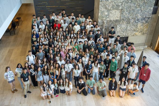 Group of students in the Chrominska Hall