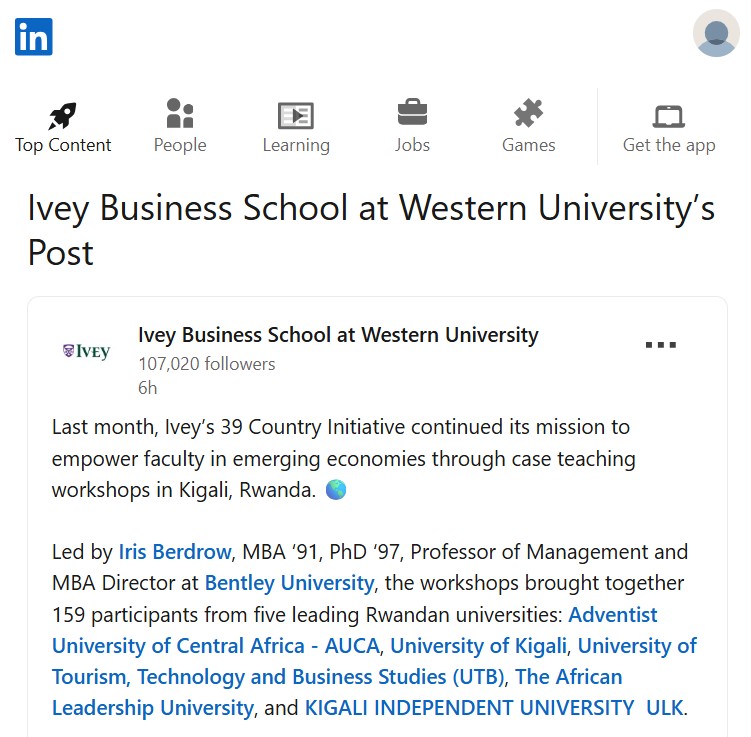 LinkedIn article