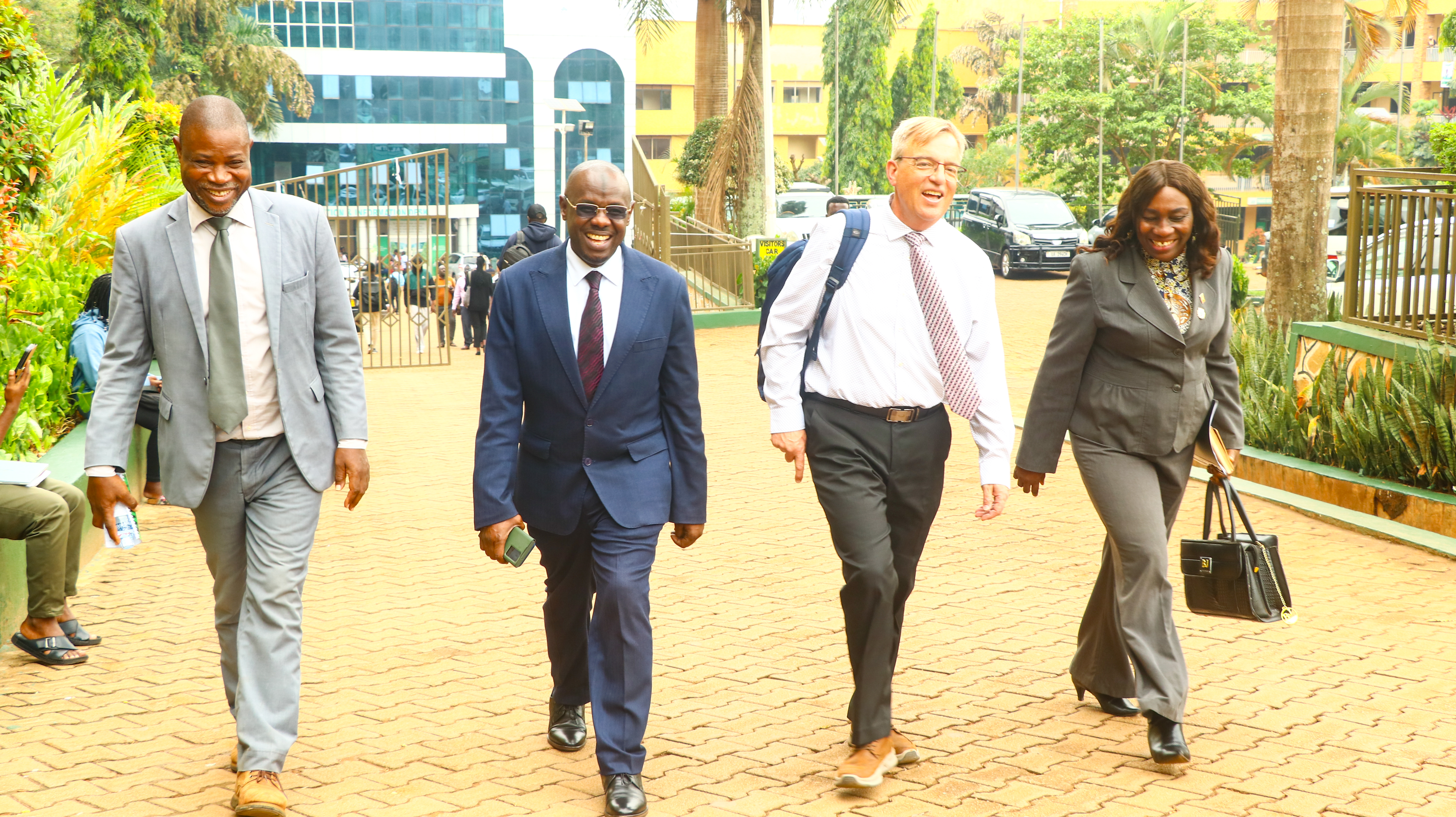 Michael Roberts is heading towards the workshop venue with the organizers