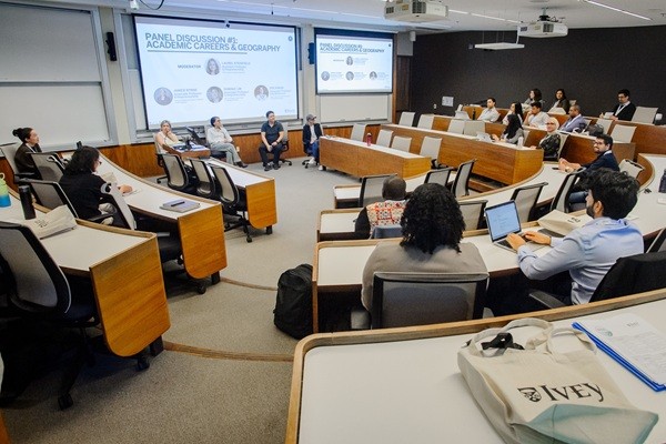 A faculty panel at the Doctoral Consortium
