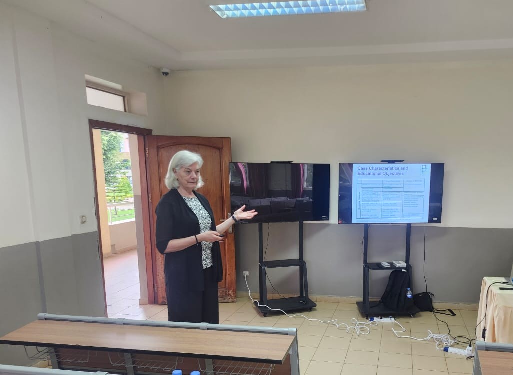 The Case Teaching Expert Professor Iris Berdrow is conducting the workshop at Adventist University of Central Asia (AUCA)