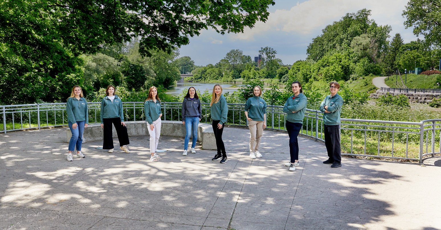 Ukrainian students - L-r: Anastasiia Nesterenko, Kira Savchenko, Sofiia Shulga, Ulyana Kulchytska, Alina Byshynska, Oksana Kosendiak, Daniel Soluian, and Maksym Savchyn