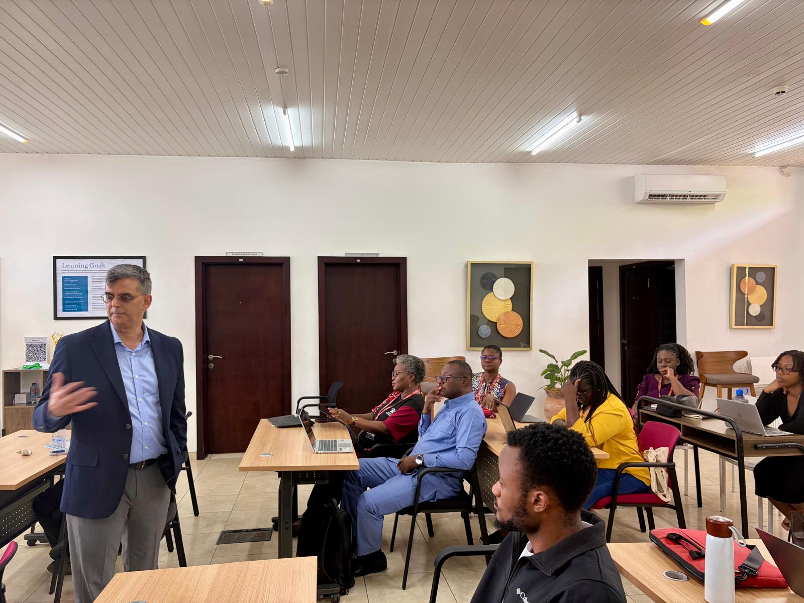 Professor Nikhil Celly leading the case-teaching workshop at Ashesi