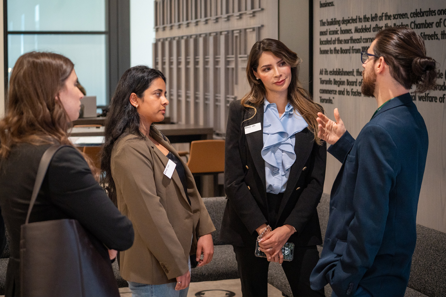 Four students having a discussion