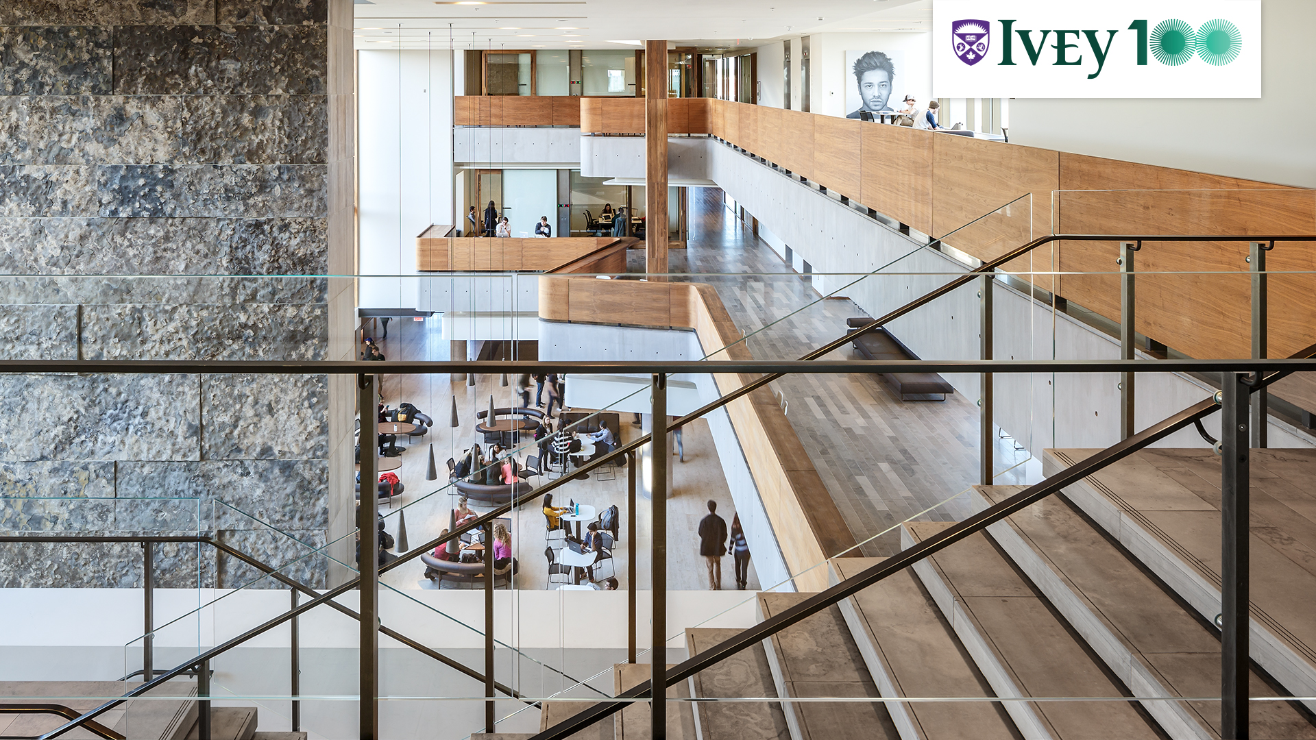 Standard zoom background image - Richard Ivey building staircase