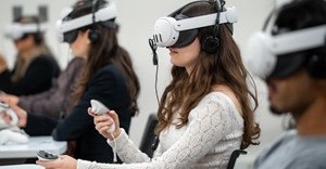 Students wearing VR sets