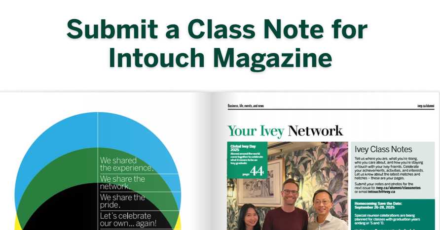 Submit Class Notes | Ivey Alumni