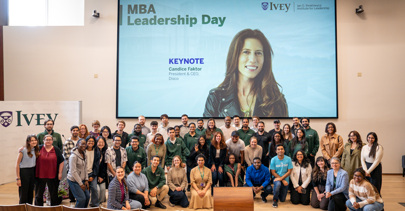 Ivey's MBA students with Candice Faktor
