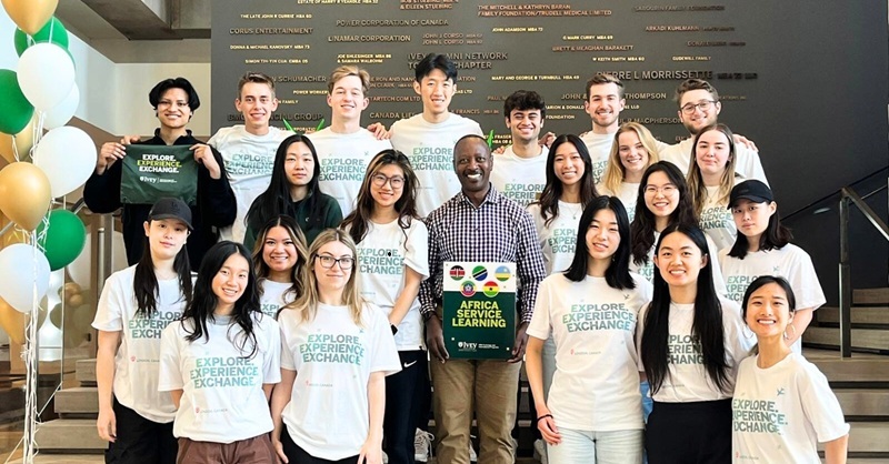 (Photo above) The 2024 Service Learning in Africa cohort with faculty member Lameck Osinde (center)