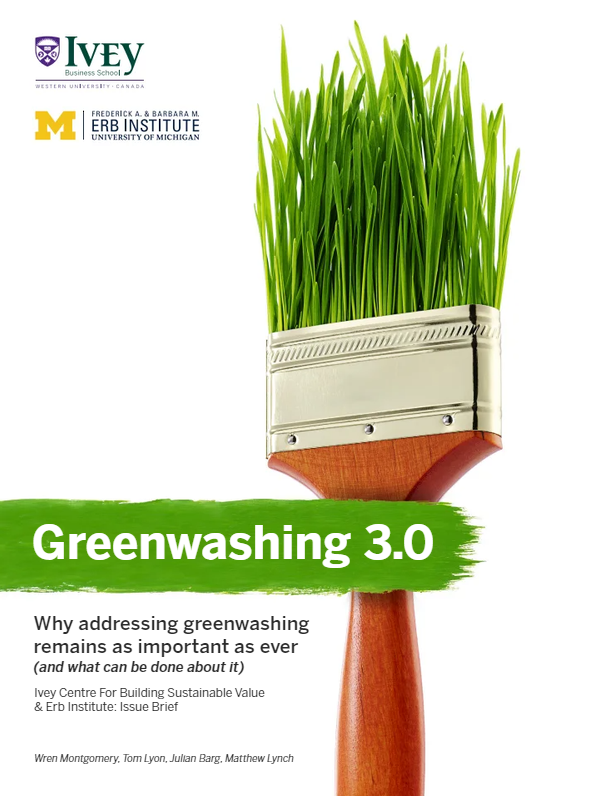 Front cover of Greenwashing 3.0 report