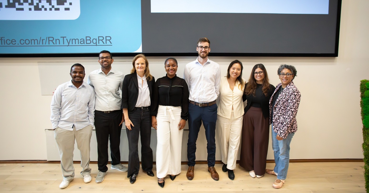 Left to right: Baricha Saddam Ali, Abdi Gokul Dhandapani, Marie-Claude Bourgie, Nneora Nwosu, Robert Gray, Cherry Qian, Rhea Ghotgalkar, and Justine Hendricks