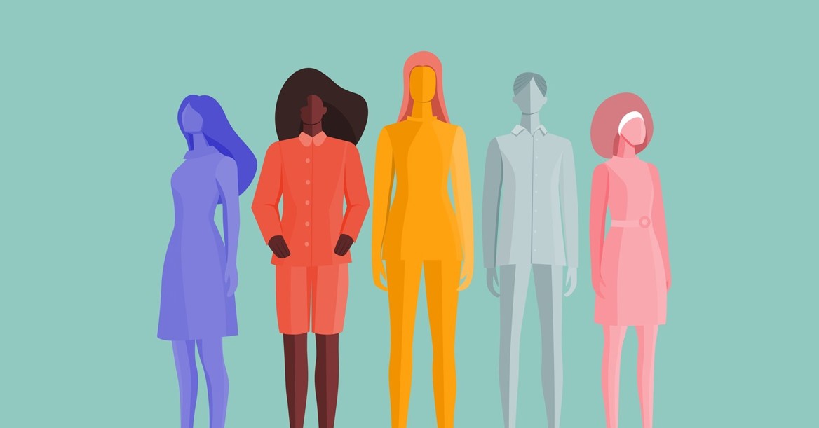 Diversity illustration concept shows different styles and ethnicity of groups of people