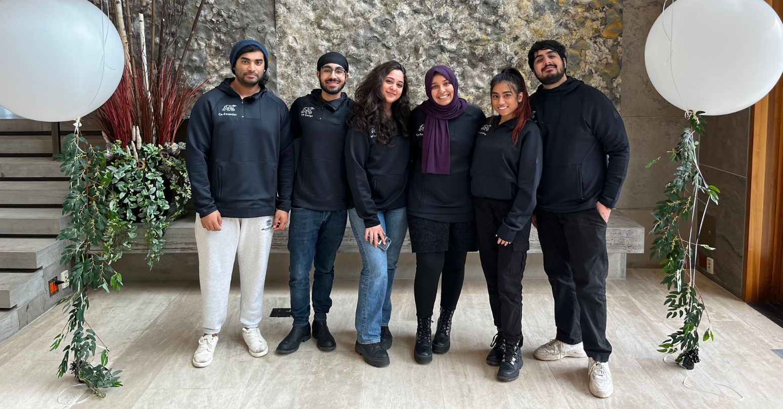 IveyHacks organizing team, l-r: Suraj Racharla, Harki Rakhraj,	Namrata Raina,	Nabila Naz, Alison Pinto, Muzzamil Shahbaz
