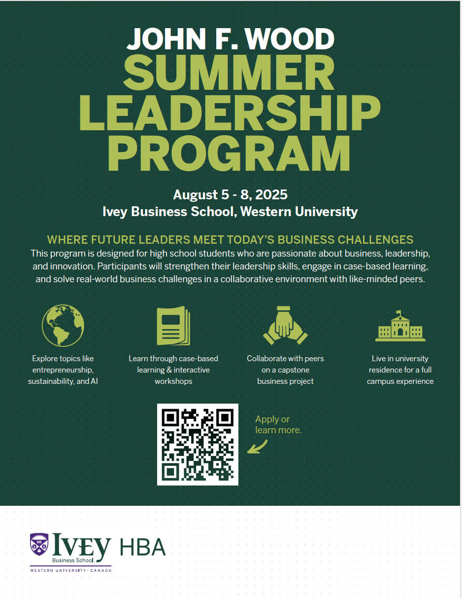 Ivey's John F. Wood Summer Leadership program poster