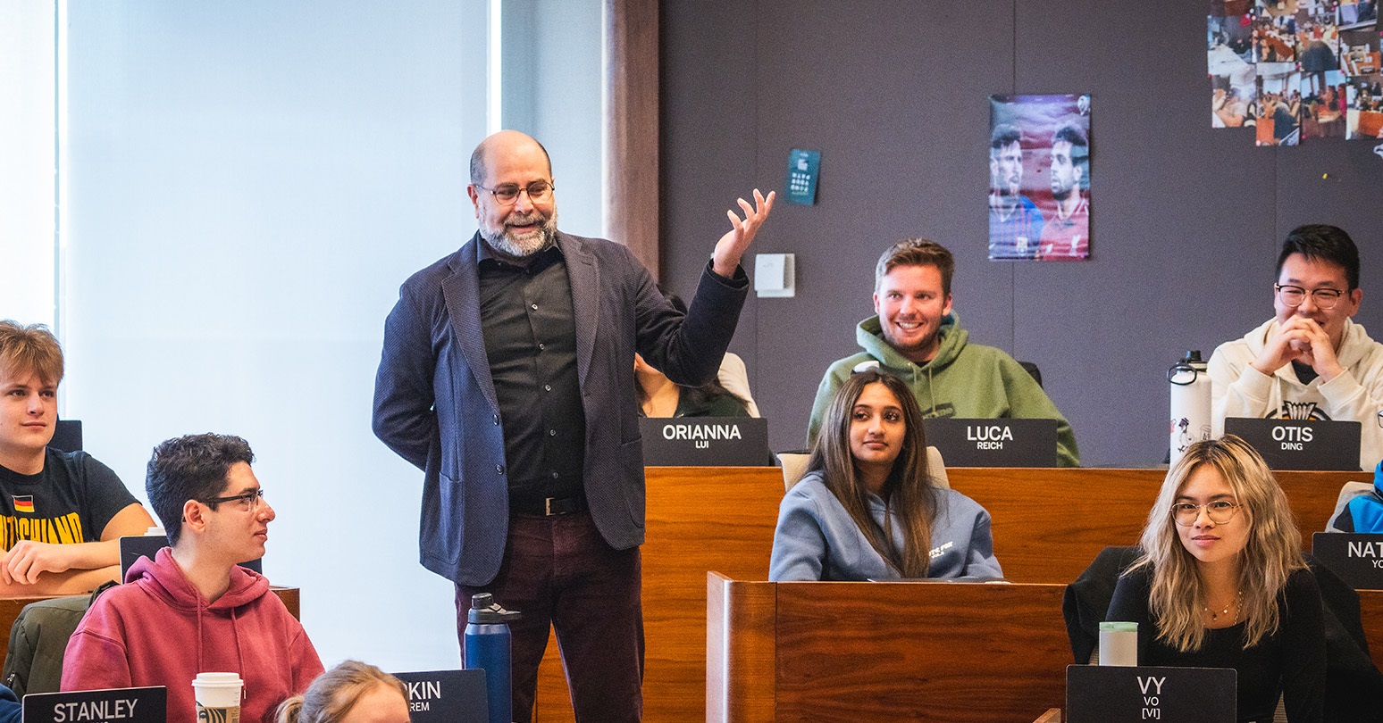 Mazi Raz leading  a case class with HBA1 students