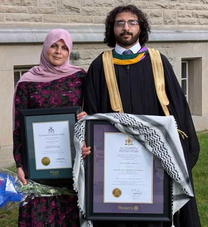 Noah Zabian and his mother