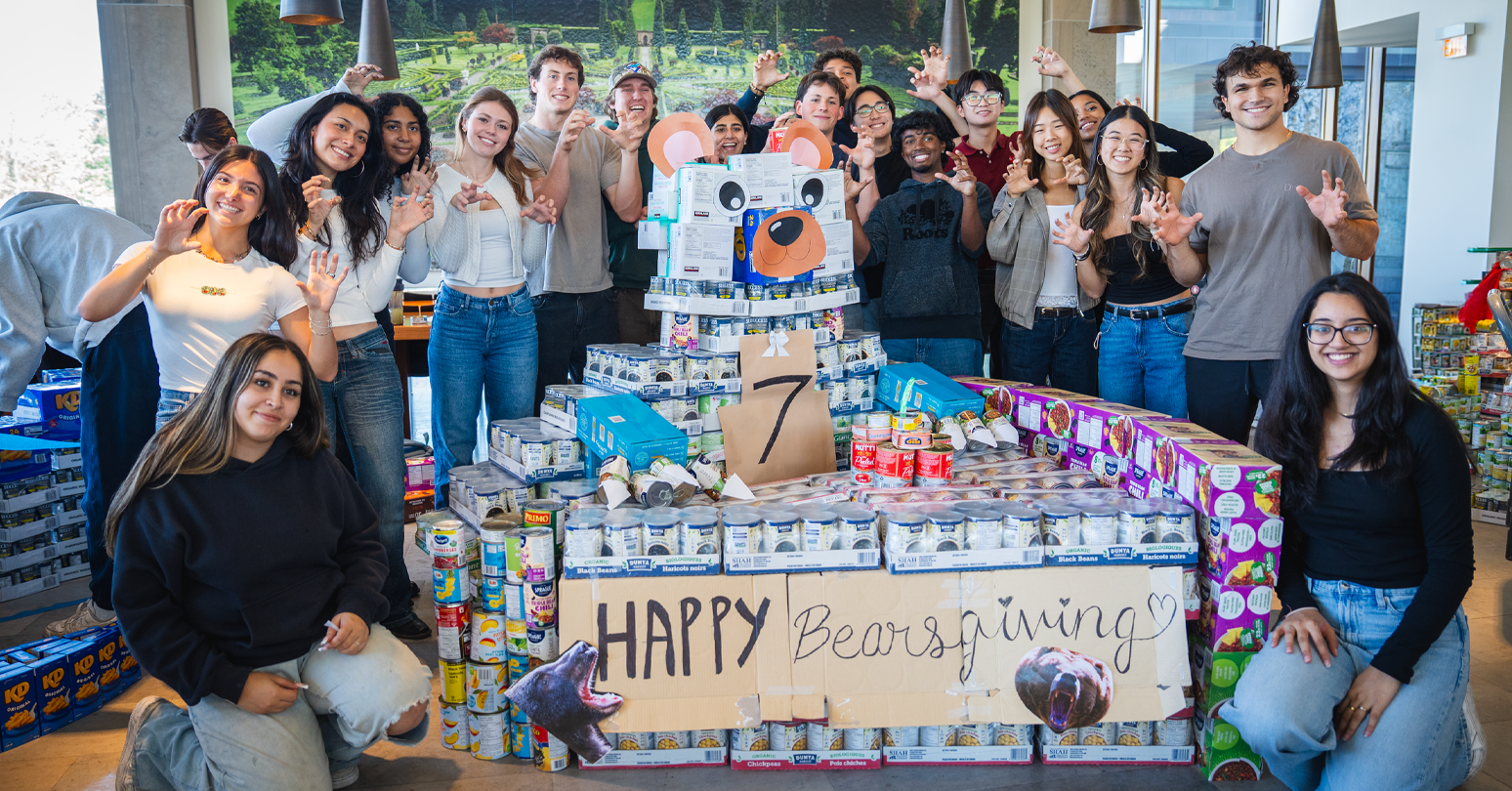HBA students with food donations