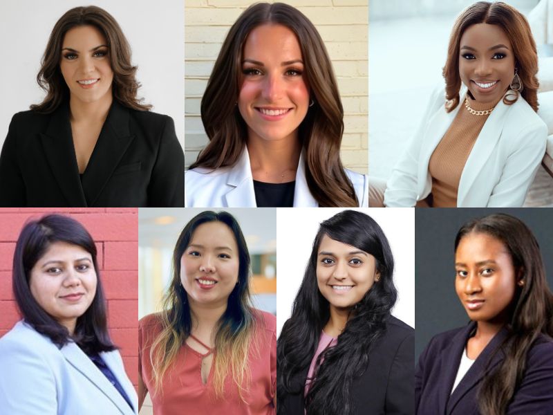 Top row (l-r): Brooklyn Williamson, Lauren Suliteanu, Tolu Michaels; Bottom row (l-r): Namita Tyagi, Cherry Qian, Kirtika Chetty, Maro Egbedi