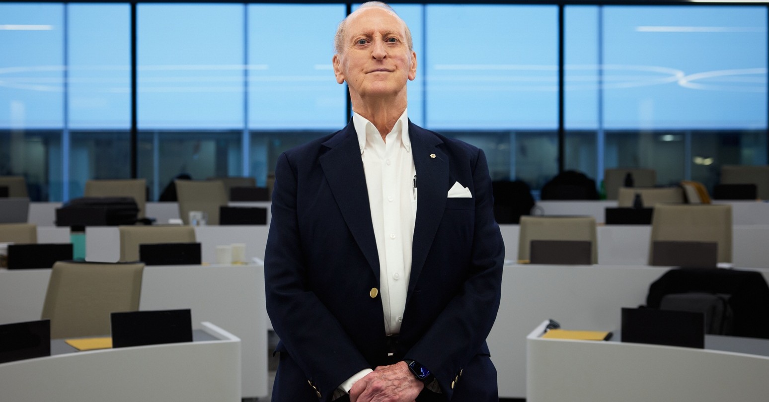 Donald K. Johnson standing in a classroom at the new Toronto campus