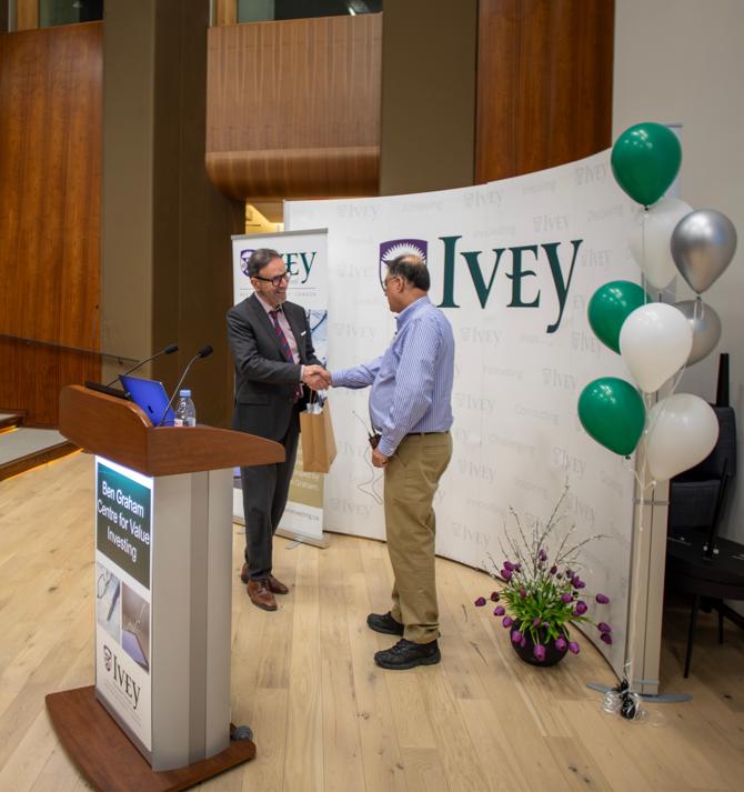 George Athanassakos thanking Rupel Ruparelia