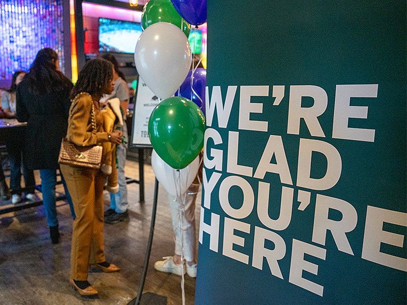 We're Glad You're Here banner