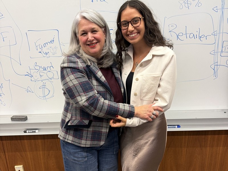 Kathleen Sullivan with HBA student Christina Iliopoulos