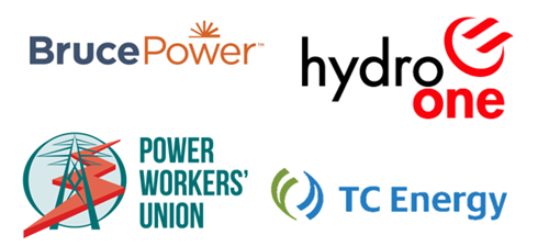 Member logos including Bruce Power, Hydro One, Power Workers' Union, and TC Energy